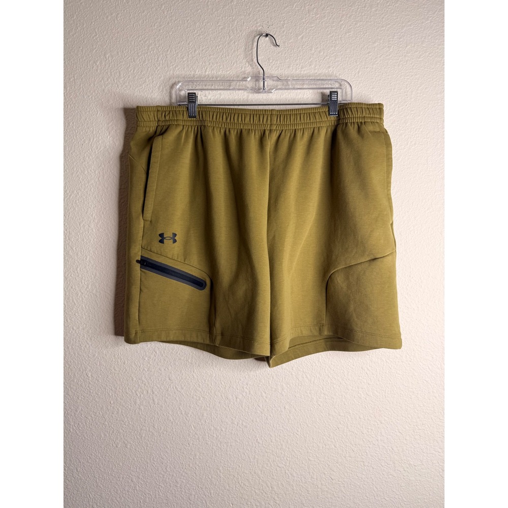 Under Armour Athletic Shorts Sports Workout Gorpcore Mens Loose Fit 2XL Olive